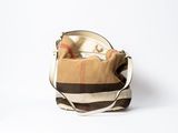 burbery check canvas and leather bucket bag