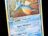 une carte Pokémon sur laquelle figure l'image d'un dragon