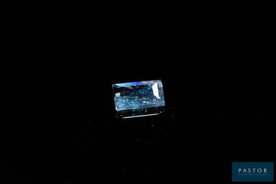 an image of a square blue diamond on a black background