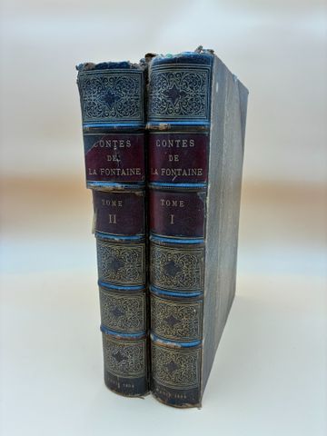 LA FONTAINE : Contes. Paris, Le Vasseur, 1884, 2 volumes In-4, ½m...