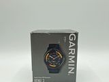 garmin men ' s watch with black rubber band and yellow accents