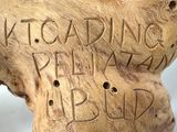 a wooden sculpture with writing on it that says keoaping is the way to build