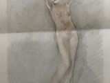 an image of a drawing of a nude woman with her hands on her head