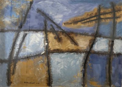 painting of a painting of a boat on a body of water