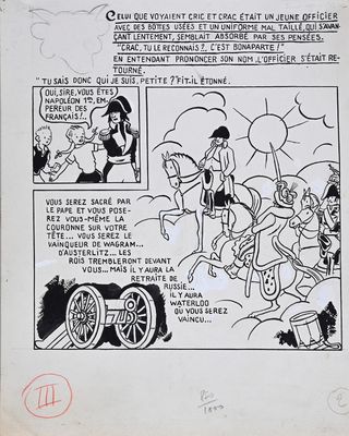 cartoon of a man riding a horse in front of a cartoon of a man on a horse
