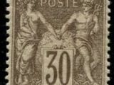 a stamp with a picture of two women on it
