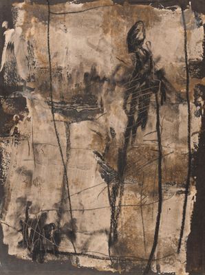 une image représentant un tableau où l'on voit un homme et une femme dans une forêt