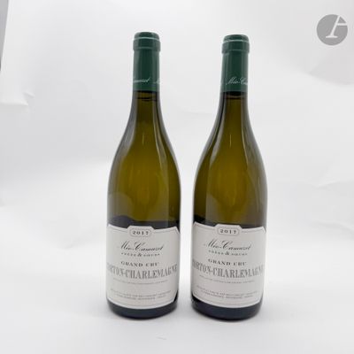 deux bouteilles de vin blanc posées l'une à côté de l'autre sur une surface blanche