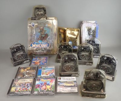 a lot of video games and games on the table