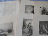 several old black and white photographs of people on a bed