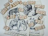 a picture of a collage of stamps with animals on them