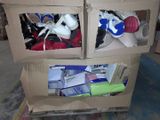 a cardboard box that has a bunch of items inside of it