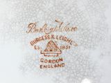 a close up of a plate with a design on it