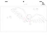 a drawing of a bird that is flying in the sky