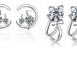 trois paires de boucles d'oreilles ornées d'un motif de cœur et de fleur