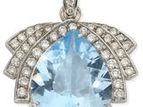 un pendentif en topaze bleu aqua et diamants