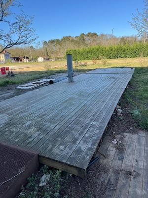 Terrasse en pin autoclave à démonter, environ 75 m2