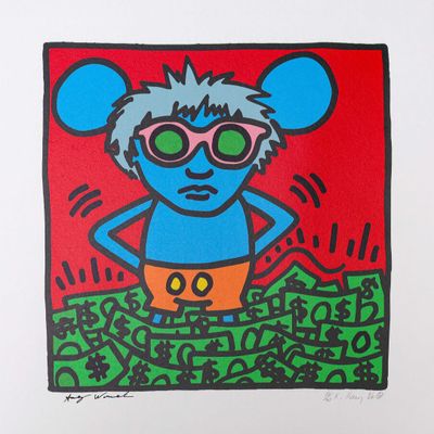 un dessin représentant une souris de dessin animé portant des lunettes de soleil