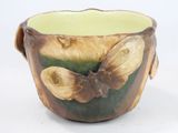 a close up of a cup with a butterfly decoration on it