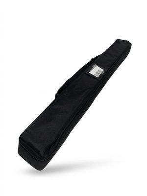 an image of a black umbrella bag sitting on top of a white surface