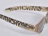 a pair of sunglasses that have a message on them