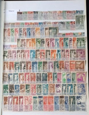 Colonies. MAROC + de 380 timbres tous différents.
