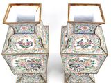 pair of chinese famille famille vases on stands
