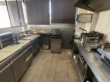a large kitchen with a lot of counter space