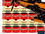 campbell ' s soup cans with a gun on top of them