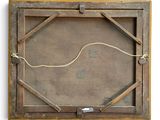 a picture of an old wooden frame with a rope