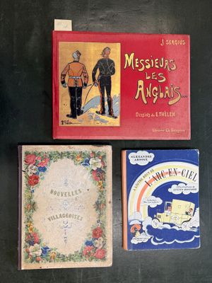 three children ' s books are sitting on a black surface