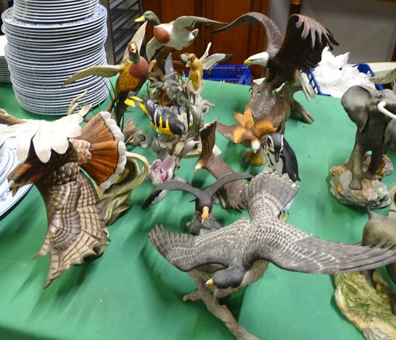 Lot d’oiseaux (canard, faisan, rapaces en biscuit (possibilité de...
