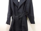 wool blend trench coat with belted waist