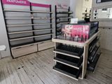 a display of makeup products in a store