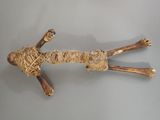 a sculpture of a dog made out of rope