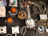 a lot of electronics that are sitting on a table