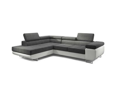 23 / Canapé d'angle convertible LILI avec têtières rég…