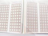 a book with a lot of numbers on it