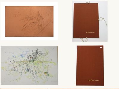 quatre images différentes d'un livre sur lequel figure un dessin