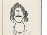 an open book with a drawing of a man ' s face on it