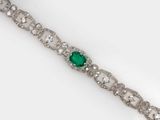an emerald and diamond bracelet, by van cleef
