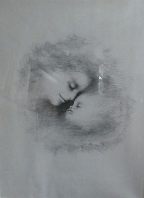 une image représentant un dessin d'une femme et d'un chat