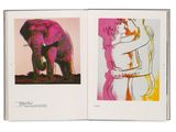 un livre ouvert sur lequel figurent l'image d'un éléphant et d'une femme