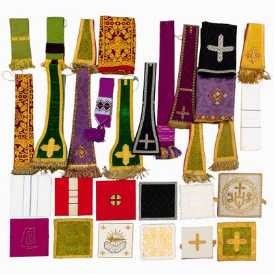 many different types of priest stoles on a white background