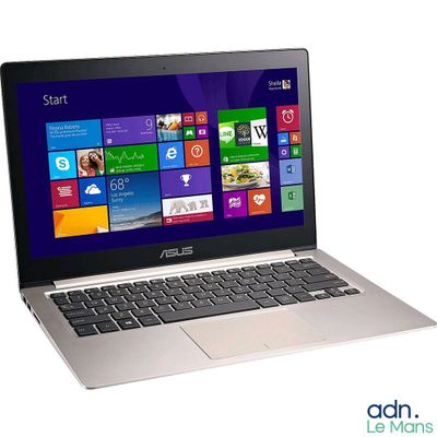 a laptop that is open on a white background