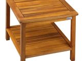 l'image d'une table en bois surmontée d'une étagère