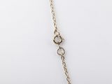 a close up of a gold chain with two circles on it