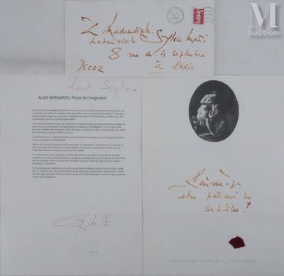 MATHIEU Georges (1921-2012) Lettre manuscrite, 1992