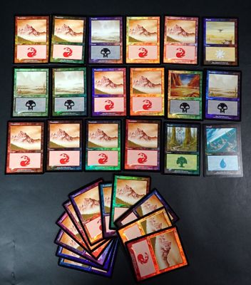a bunch of cards sitting on top of a table next to each other