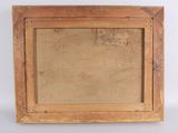 an old picture frame with a picture of a dog in it